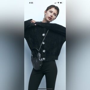 Zara sequin mini bucket bag